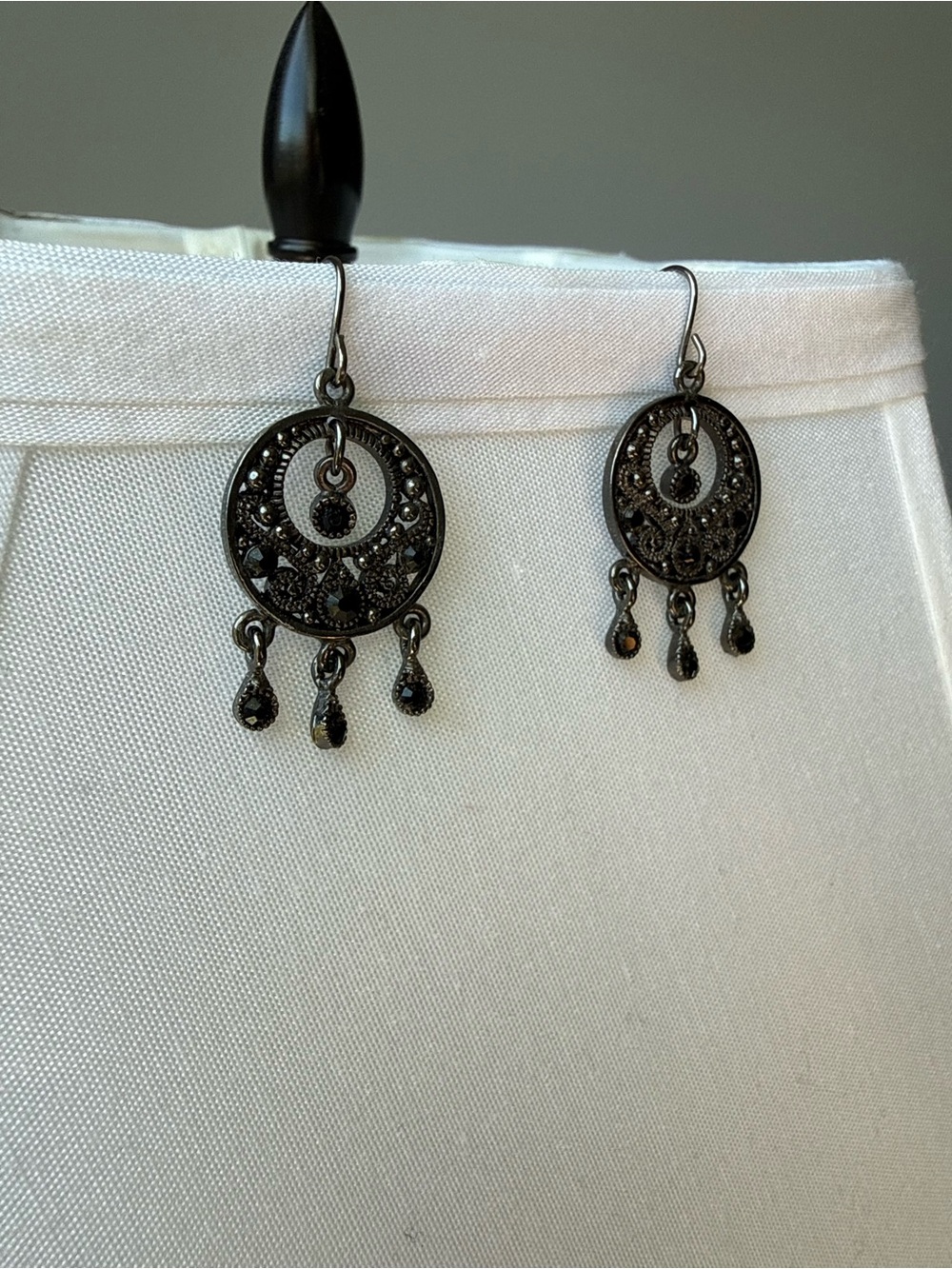 Black Filigree Dangle Earrings - Women Jewelry